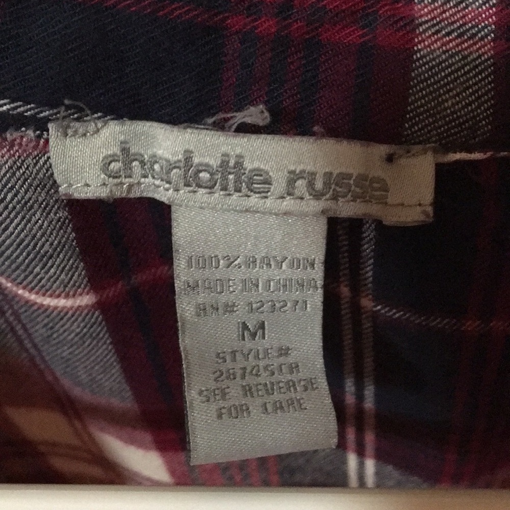Charlotte Russe plaid top - Picture 2 of 2